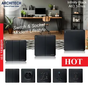 ARCHITECH SAKLAR INFINITY A63 BLACK SERIES SAKLAR RUMAH / SAKELAR LAMPU ARCHITECH INFINITY A63 2.1 Black SERIES NEW gabungan