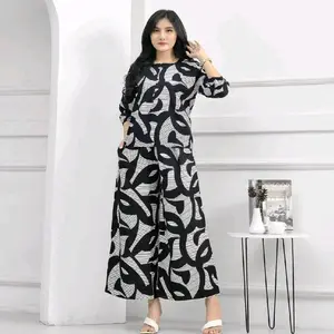 Oneset Kulot Wanita lengan Panjang Rayon Viscose Premium(LD 110-120)