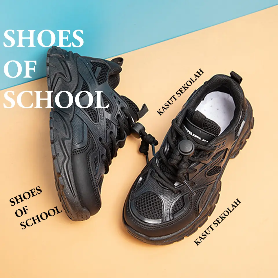 28-39 Anti-slip & Soften Breathable Kasut Sekolah for Kids Boys and Kids Girls Kasut Sneakers HK40