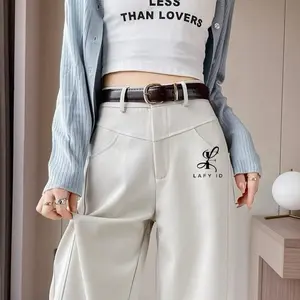 Lafy.id - Lafy Pants - Celana Highwaist Loose Pants Trousers Kantoran Kerja Formal Desain Modern Casual Nyaman Bahan Tebal Halus Lembut