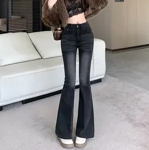 Highwaist Cutbray Jeans Retro Wanita - Celana Cutbray Retro Vintage Stretch Denim Premium