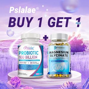 Set Kapsul Probiotik dan Gel lembut Magnesium, Pslalae, 240 Kapsul, Beli Satu Dapat Satu Tawaran Percuma