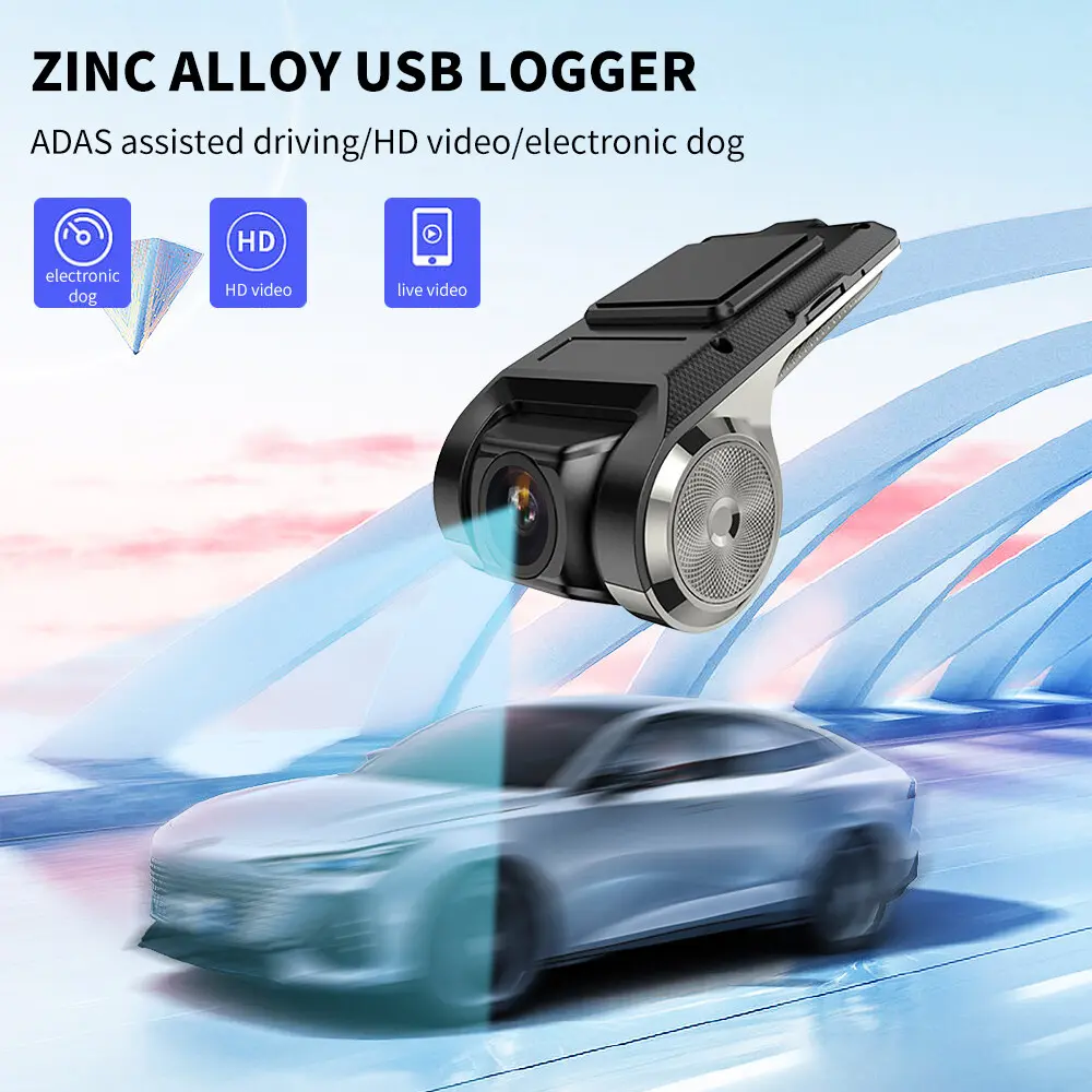 HD Car Dash Camera USB Front DVR Camera Night Vision Registrator Recorder With ADAS For Android Player Dashcam