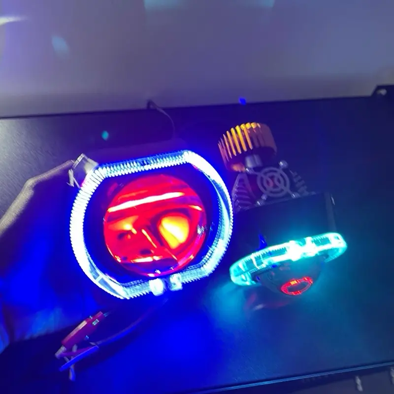 Lampu Utama Biled CR7PRO 4,5 Inc Blue Lens 3 Inc Lensa Cahaya Flat Dengan Kipas Pendingin Full Aluminium 5