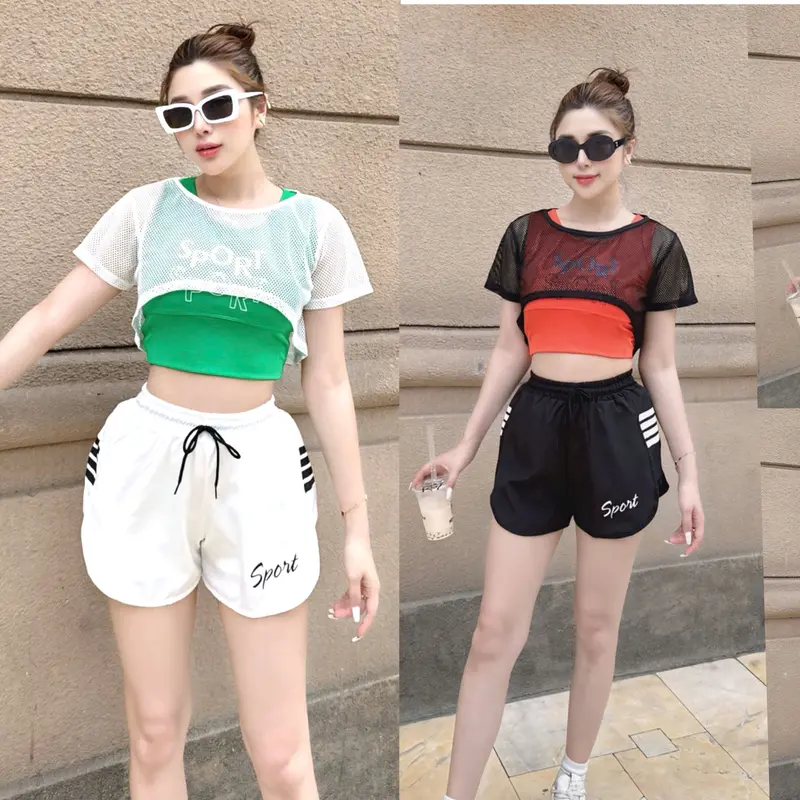 bộ đùi thể thao 3 trong 1, tặng kèm mút ngực, Chạy Bộ Tập Thể Dục Tập Gym Thể Dục 0