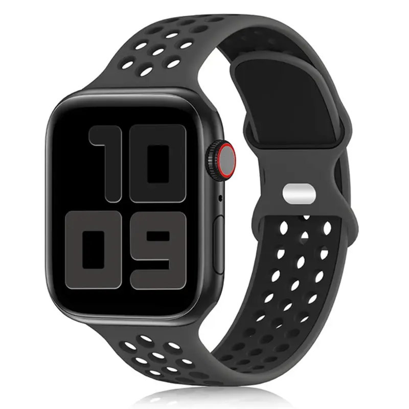 Dây đeo silicon, cho dây đeo Apple Watch, Ultra 2, 49mm, 38mm, 42mm, Vòng đeo tay thể thao, Dòng iWatch 9, 8, 7, 41mm, 45mm, 7, 6, SE, 5, 4, 3, 2, 38mm, 44mm, 40mm, Dây đeo đồng đồng hồ Cao Su Phụ Kiện 3
