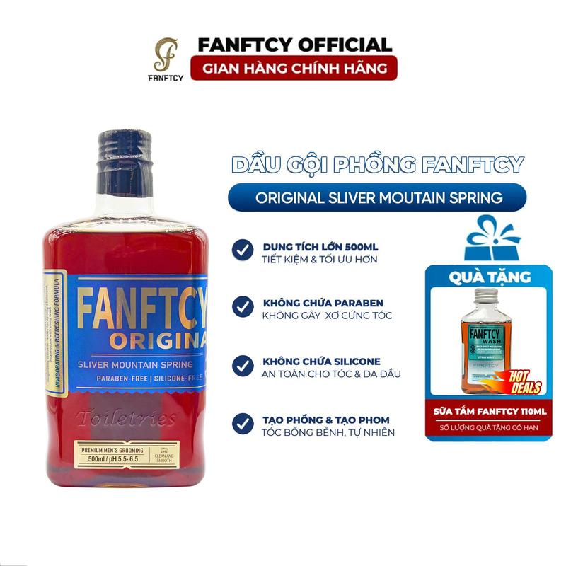 Dầu gội tạo phồng tóc Fanftcy Original Sliver Mountain Spring 500ml cao cấp | Hỗ trợ kiềm dầu cho nam