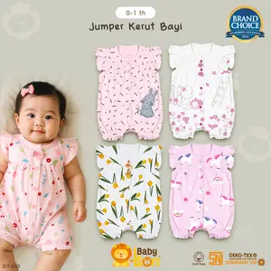 BABYLEON Jumper Bayi 0-1Th Jumpsuit Kerut Bayi Jumsuit Bayi Perempuan GY-043 Jumper Kerut Jumpsuit Anak Balita Cewek