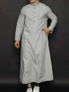 Jubah Muslim DewasaTerbaru 2025 Jubah Abbi Bahan Toyobo Gamis Panjang Pria Variasi Kancing Cetet size 4XL 5XL Bonus Peci Plus Tasbih