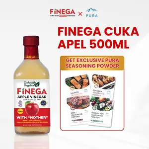 (SPECIAL LIVE) Finega x Pura - Bundling Finega Cuka 500ml Kaca Free Pura Bumbu Ekslusif