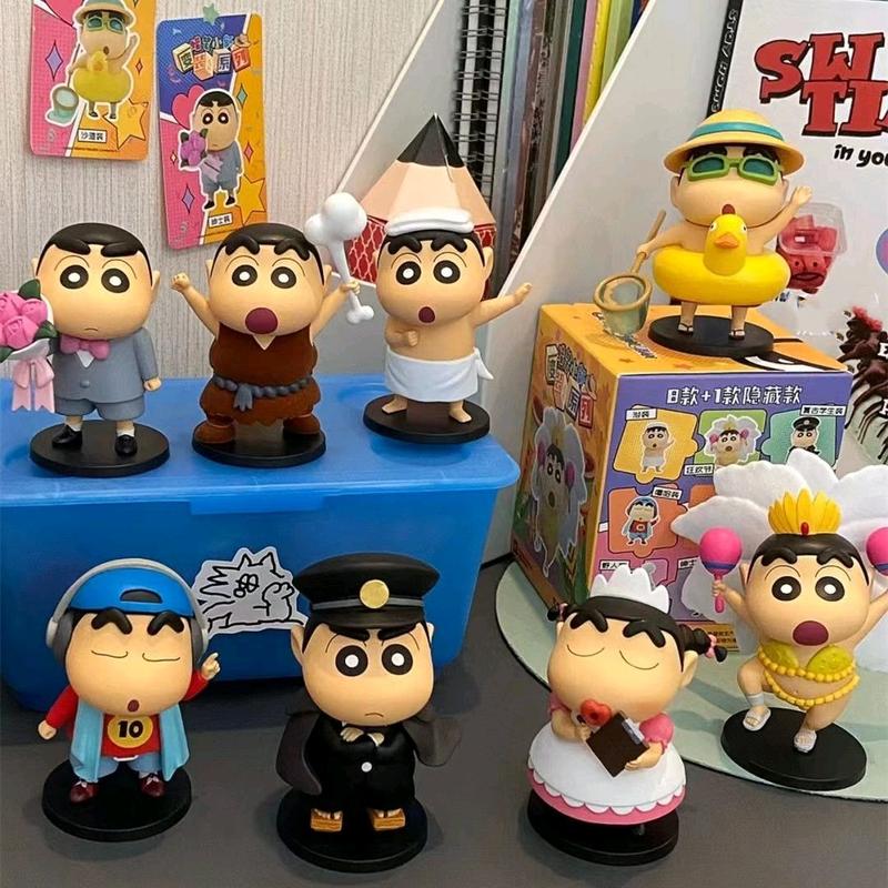 blind box Crayon Shin-chan mini so changing dress code BlindBox shin chan Cross-dressing Series Hand-made Office Cartoon Desktop Ornaments Kindergarden Birthday Gift Doll 3