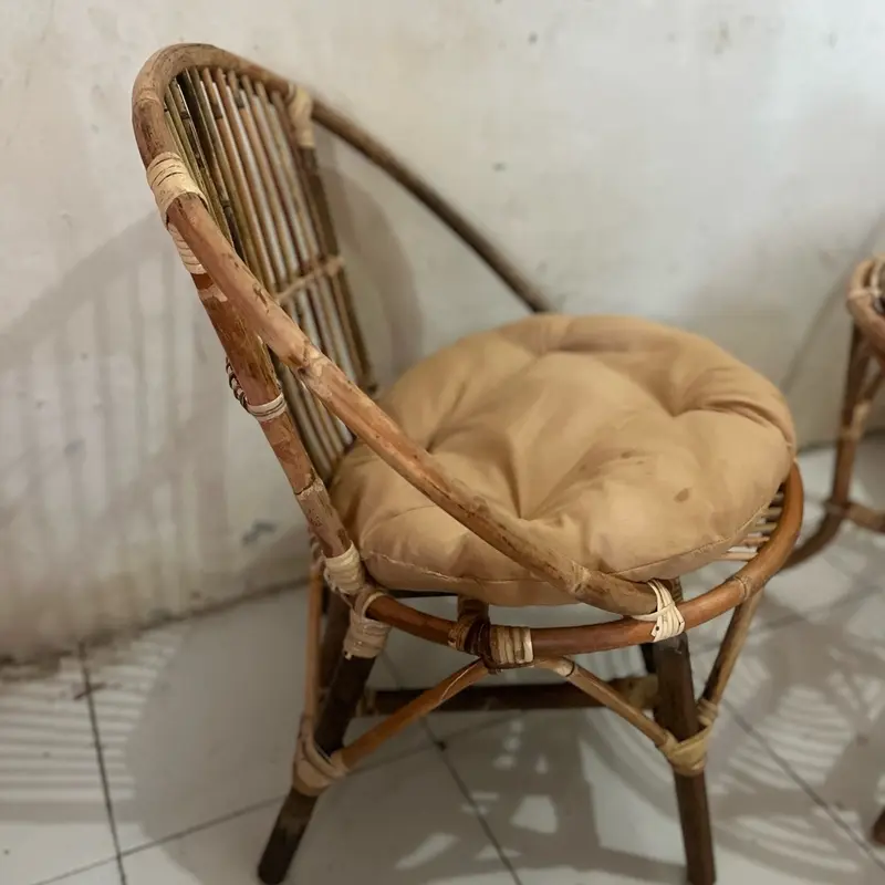 (Ready stok) 1 set kursi teras rotan model momon free bantal Furniture Asli 6