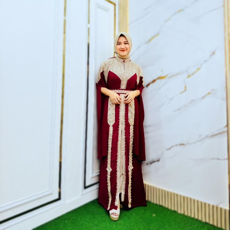 Product Introduction of Kaftan Meera Abaya Viral Terlaris Set Inner Gamis Dress Wanita  Muslim Lebaran 10