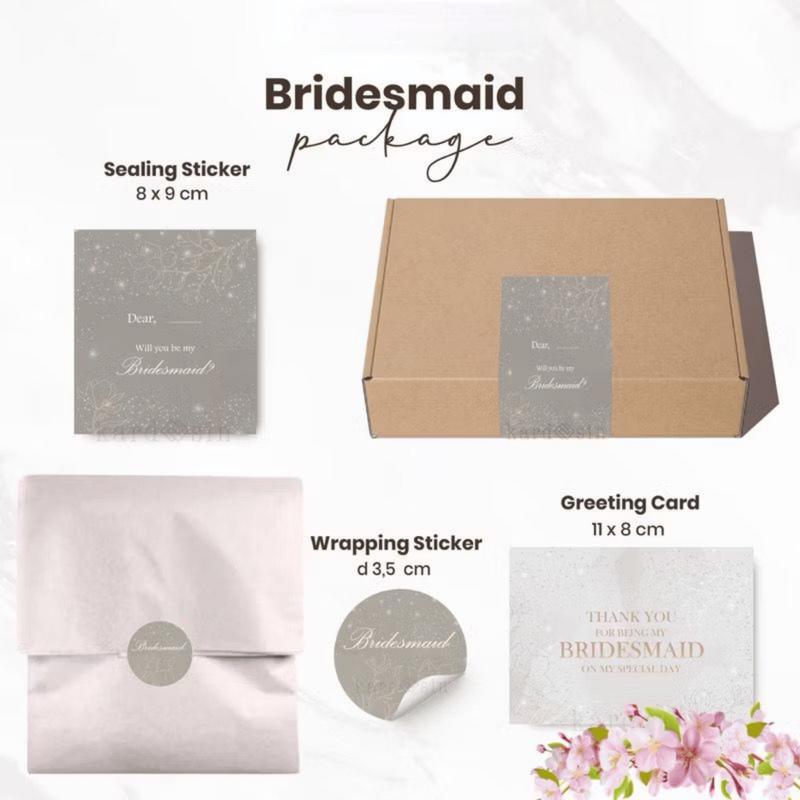 FULL SET Box Bridesmaid with Sticker and Card Bridesmaid 2
