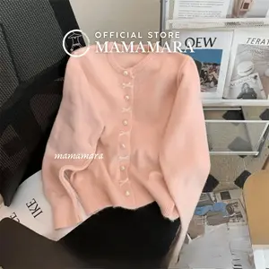 MAMAMARA - Cardigan Wol Rajut Korean Style Pita Imut Ribbon Girly Coquette Knitwear Lembut Atasan Wanita Outer