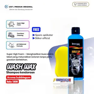 Terlaris No. 1 | SHAMPOO & WAX BUBBLE GUM 100 ML by INCLEAN Auto Care | SABUN CUCI KENDARAAN MOTOR MOBIL