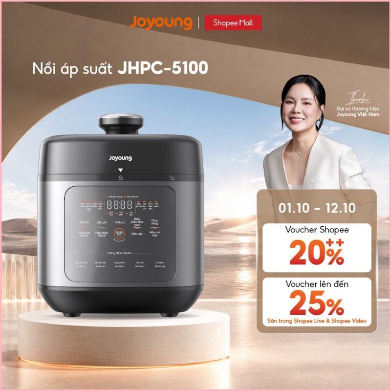Nồi cơm áp suất, nồi áp suất đa năng 900W Joyoung JHPC-5100 | Dung tích 5L (nấu cơm 1.8L)