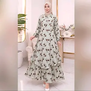 Gamis Malaysia Motif, Adem, Busui, Nyaman, bahan tebal, Lengan Panjang, Melayu
