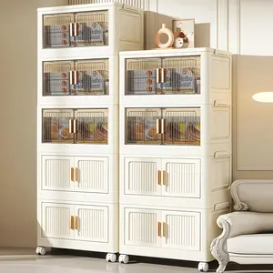 【COD】Lemari pakaian Rak susun serbaguna Lemari Plastik Susun Besar Lemari Lipat Anak & Bayi Rak Baju Multifungsi dapur