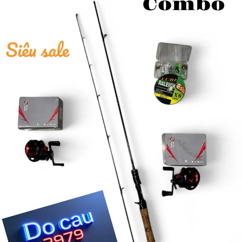 ComBo Cần Câu UL Cán Gỗ Đọt Đặc chuyên câu suối, cháp - Tặng kèm mồi cước (dù)
