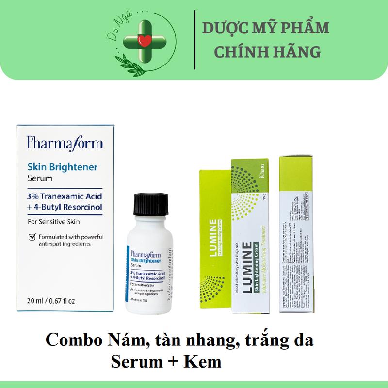   Combo Nám  Kem nám Lumine + Serum Skin Brightener Pharmaform Nhập Khẩu 