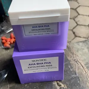 SKINTIFIC  AHA BHA PHA Double Exfoliating Pad – Kulit Halus Cerah Seketika, Bersih Pori & Aman untuk Semua Jenis Kulit | Membersihkan Pori / Menghaluskan / Mencerahkan / Eksfoliasi Aman & Nyaman