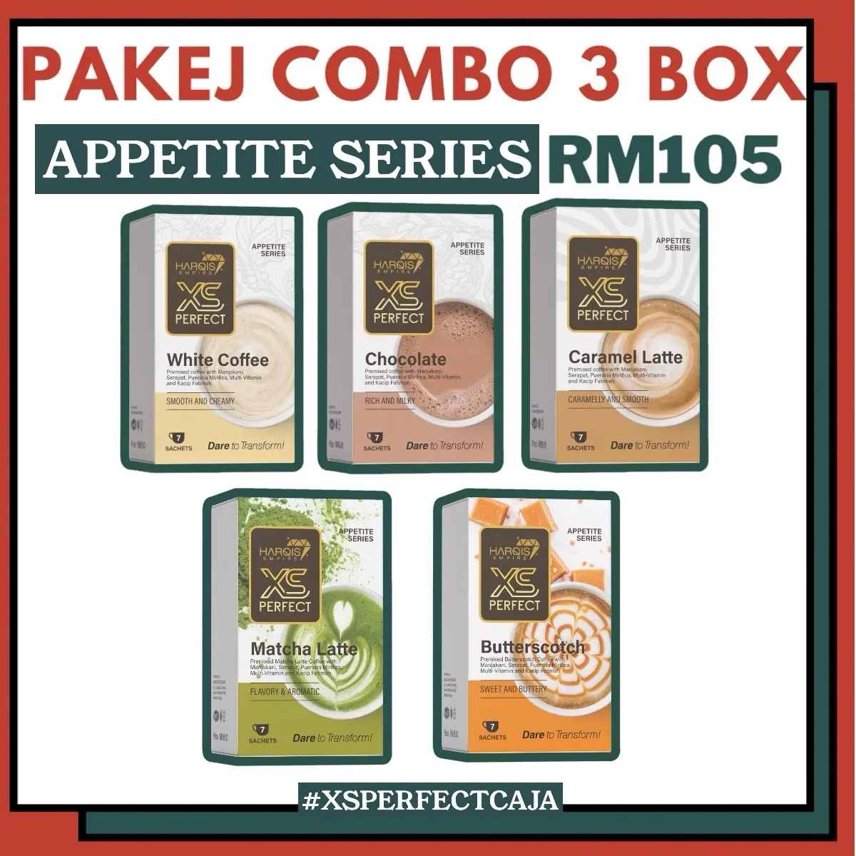 APPETITE SERIES WHITE COFFEE CARAMEL LATTE BUTTERSCOTCH MATCHA COKLAT