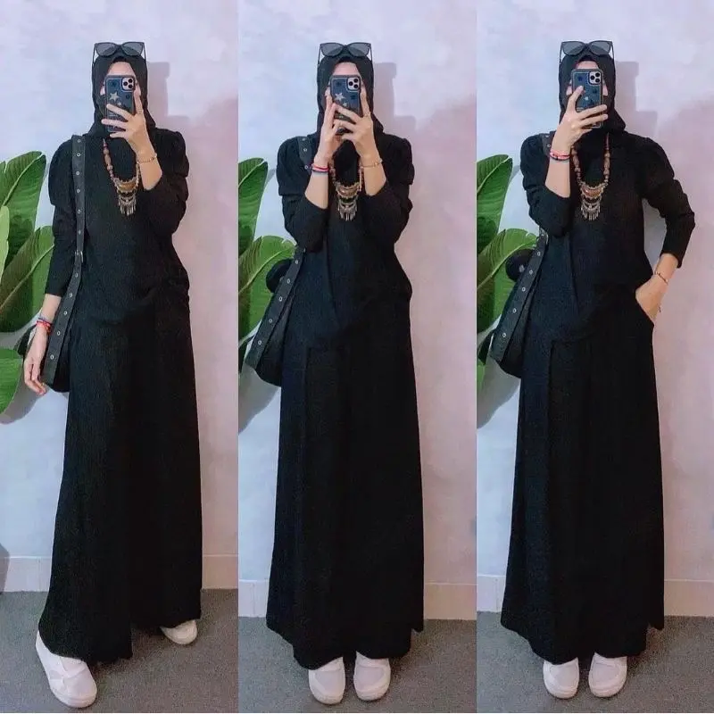 Setelan Wanita Madina Set Celana Cutbray Cringkle Premium Jumbo 3