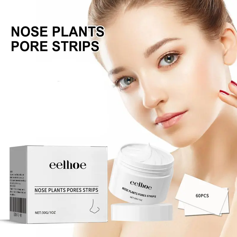 【TERSEDIA & COD】EELHOE Masker Penghilang Komedo Strip Hidung Masker Hidung Masker Penghilang Komedo dan Komedo Pengelupasan Wajah Strip Hidung Perawatan Jerawat Pembersihan Dalam 30g Berisi 60 Masker Hidung Treatment 8