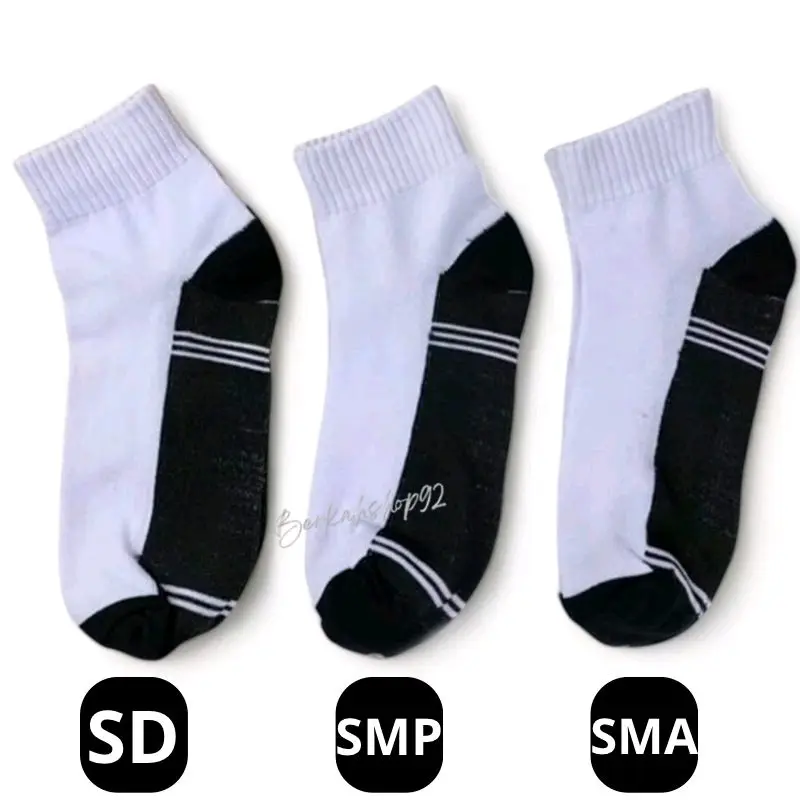 PROMO 6 PASANG KAOS KAKI ANAK SEKOLAH PENDEK 3/4 SD SMP SMA PRIA DAN WANITA