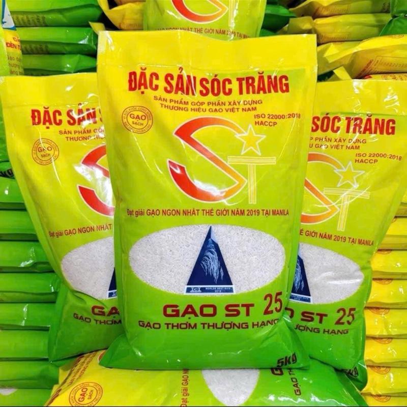  Gạo ST25 Loại 1 .Túi 5kg,bao nilong ép nhiệt. 