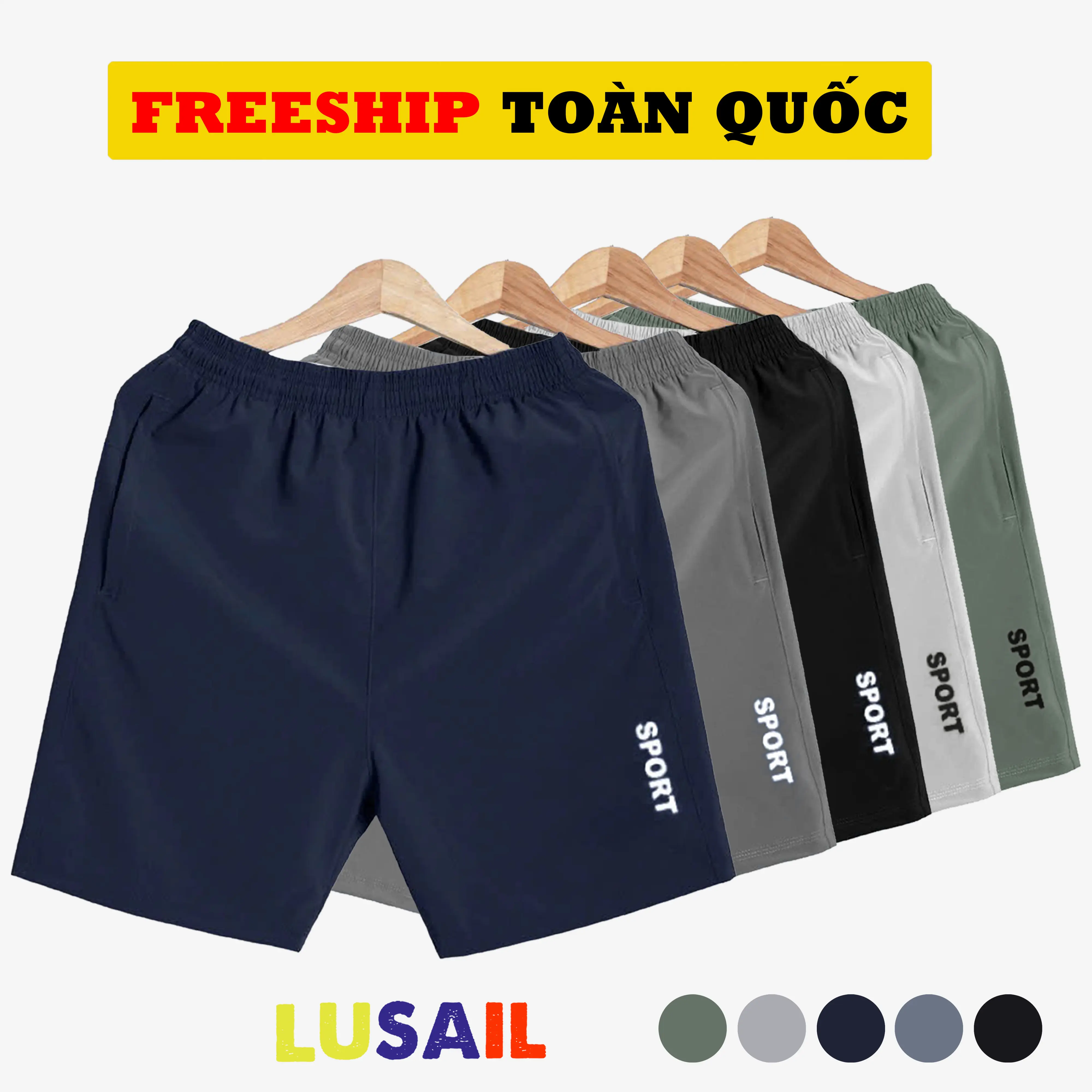 [SALE SỐC] Combo 5 quần Short nam chất vải cao cấp in logo Sport thể thao - Thương hiệu uy tín