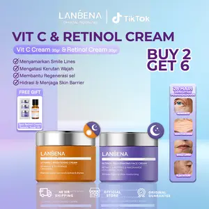 [LIVE] [RETSERIES] [BUY 2 GET 6] LANBENA Duo Retinol & VItamin C Cream 30g | Anti-Aging & Repair Kulit | Ceramides Peptide Mencerahkan Melembapkan Mengurangi Kerutan