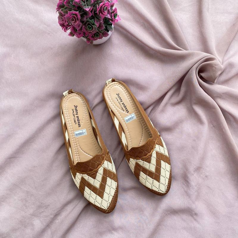 Flatshoes Rajut Wanita Sepatu Slip On Kekinian - Sol Karet Antislip 3