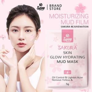 Topeng Lumpur Sakura Merah Jambu Pembersihan Dalam, Untuk Muka, Pelembap dan Menyegarkan, Topeng Lumpur Kawalan Minyak, Penjagaan Kulit, 5g, [SOUG]