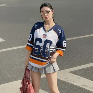 New Arrival Thunder Blue 60 Jersey Oversize Retro Boxy Dryfit Shirt LD 110