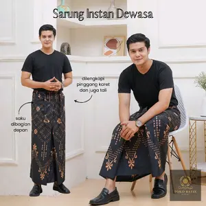 Sarung Instan Dewasa Pinggang Karet + Tali + Saku Sarung Batik Motif Kekinian