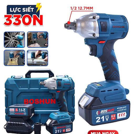 Máy Siết Bulong Boshun 330N.m - IW330N - Motor Brushless - Chân Pin Phổ Thông 2 Pin 21V/4Ah - Bảo Hành Chính Hãng 6 Tháng