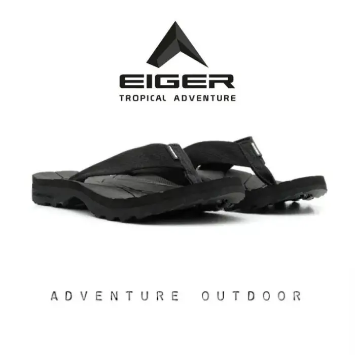 Sandal EIGER1989 Model Jepit Tomahawk Pria wanita All Size 39-43 Karet Sendal Hitam 4