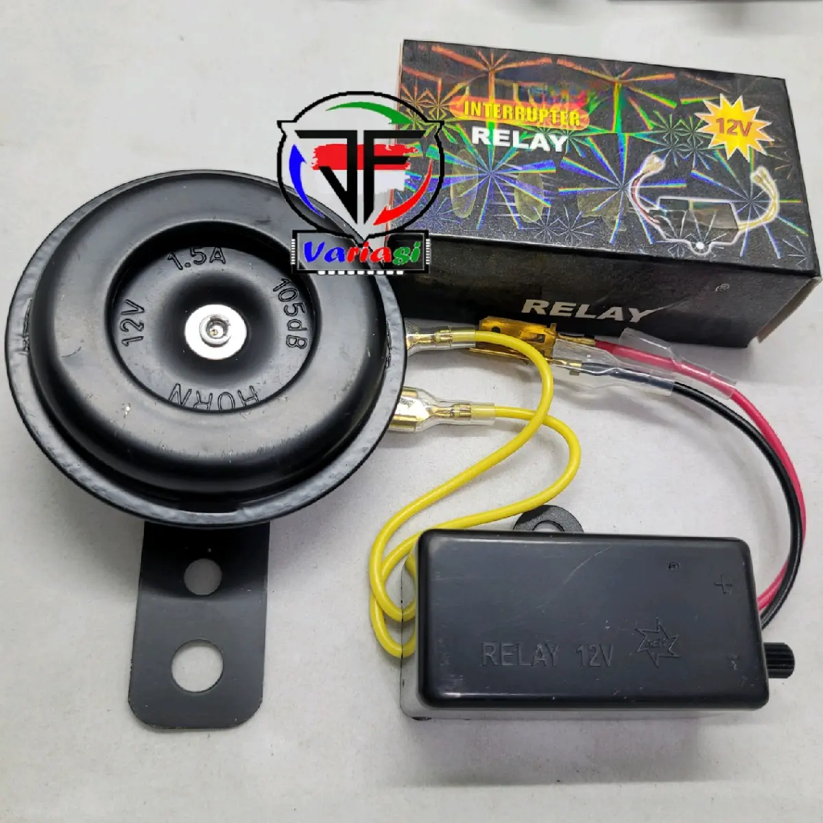 Paket Klakson Motor + Relay Klakson Putus-Putus Universal 12 Volt Accesories Motorcycle Interrupter Repeter Klakson Horn Motorcycle Accessories Aksesoris Klakson Motor
