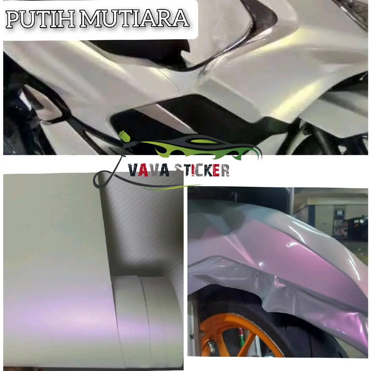 Stiker skotlet putih lembayung/skotlet putih mutiara