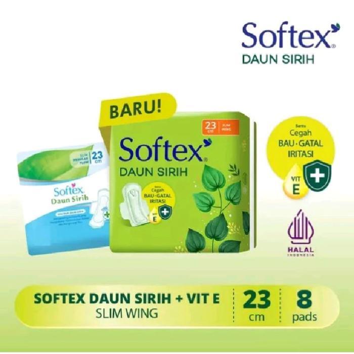 SOFTEX DAUN SIRIH 8PADS 23CM NON WING PEMBALUT KEWANITAAN