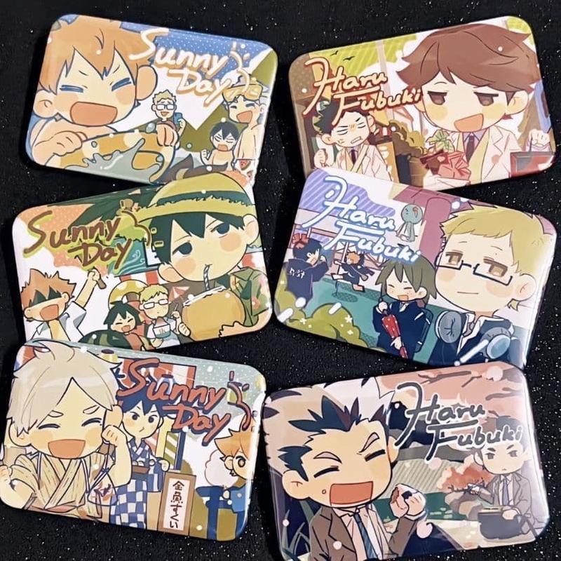 HAIKYU ANIME RECTANGLE BUTTON BADGE WITH PIN BROOCH CLIPS COLLAR ...