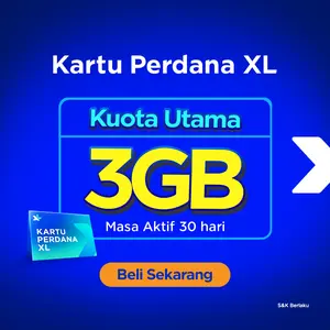 Kartu Perdana XL 3GB, 30hr