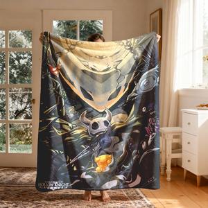 Manta de franela con temática del personaje Hollow Knight, tamaño grande, suave, ligera y cálida, perfecta para cama, sofá, oficina, camping y viajes