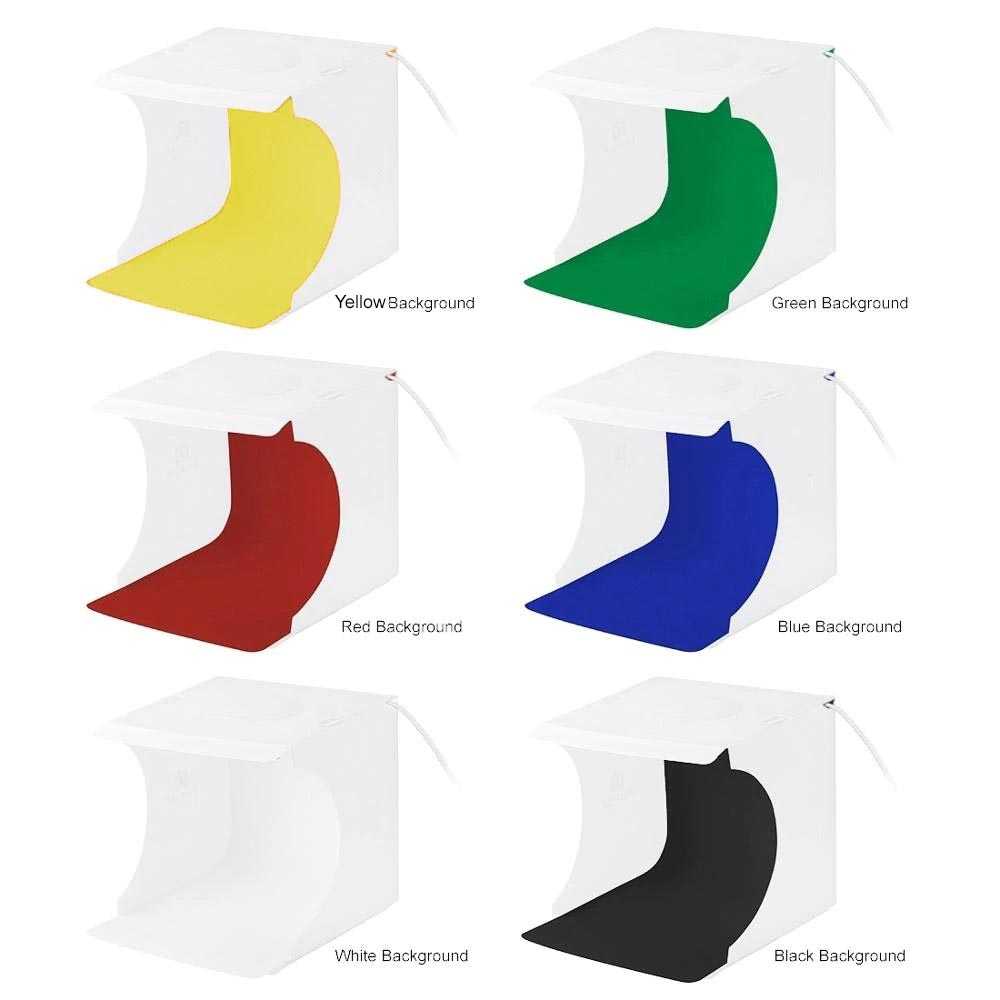 PULUZ Studio Photobox Lampu Ring Light LED 3in1 Color 6 Backdrop 10W - PU5023