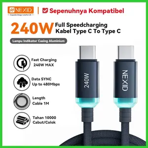 NEXID Kabel Data Fast Charging Type C To Type C 3A Arus Tinggi untuk iPhone iOS USB Android 480MB/S Transfer Data BZ