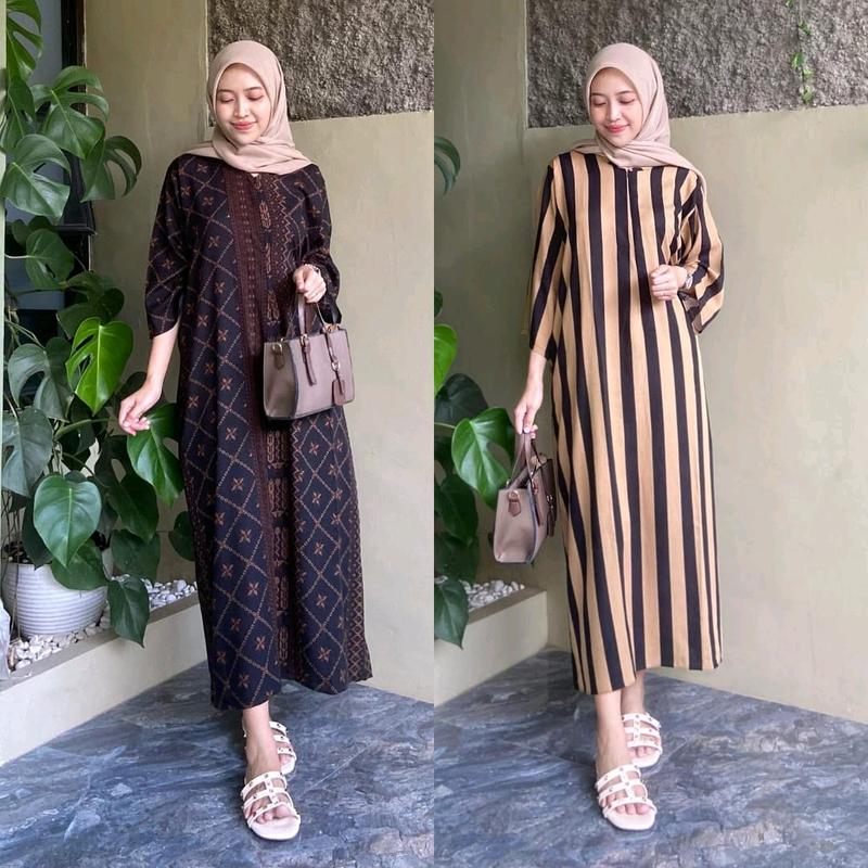 Daster Kekinian Rayon Motif Lengan 3/4 Ld 120 Busui friendly 0