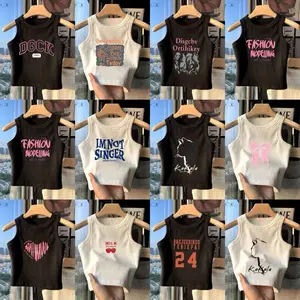 KM COLLECTIONN ATASAN SINGLET WANITA DTF Knitwear Crop  Top Pendek Kamisol