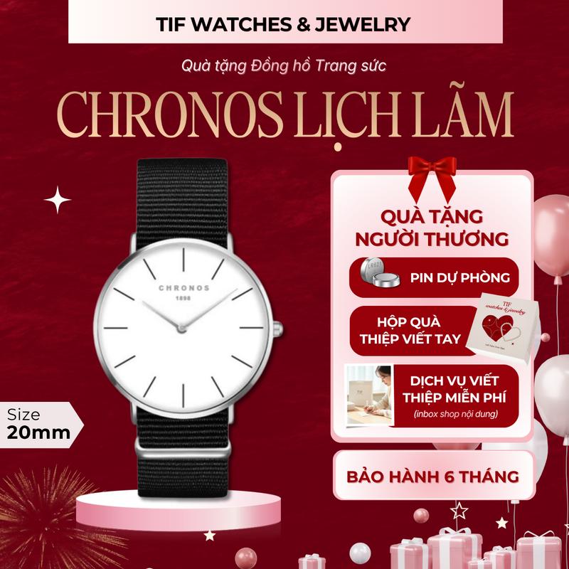 Đồng Hồ Nam CHRONOS Tif Watches Dây Vải Nato Chống Nước Độ Bền Cao Thấm Mồ Hôi Đeo Tay